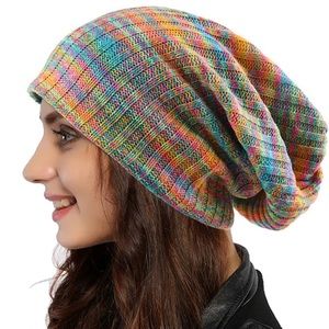 FORBUSITE | 🌈 Rainbow Slouchy Loose Beanie Hat